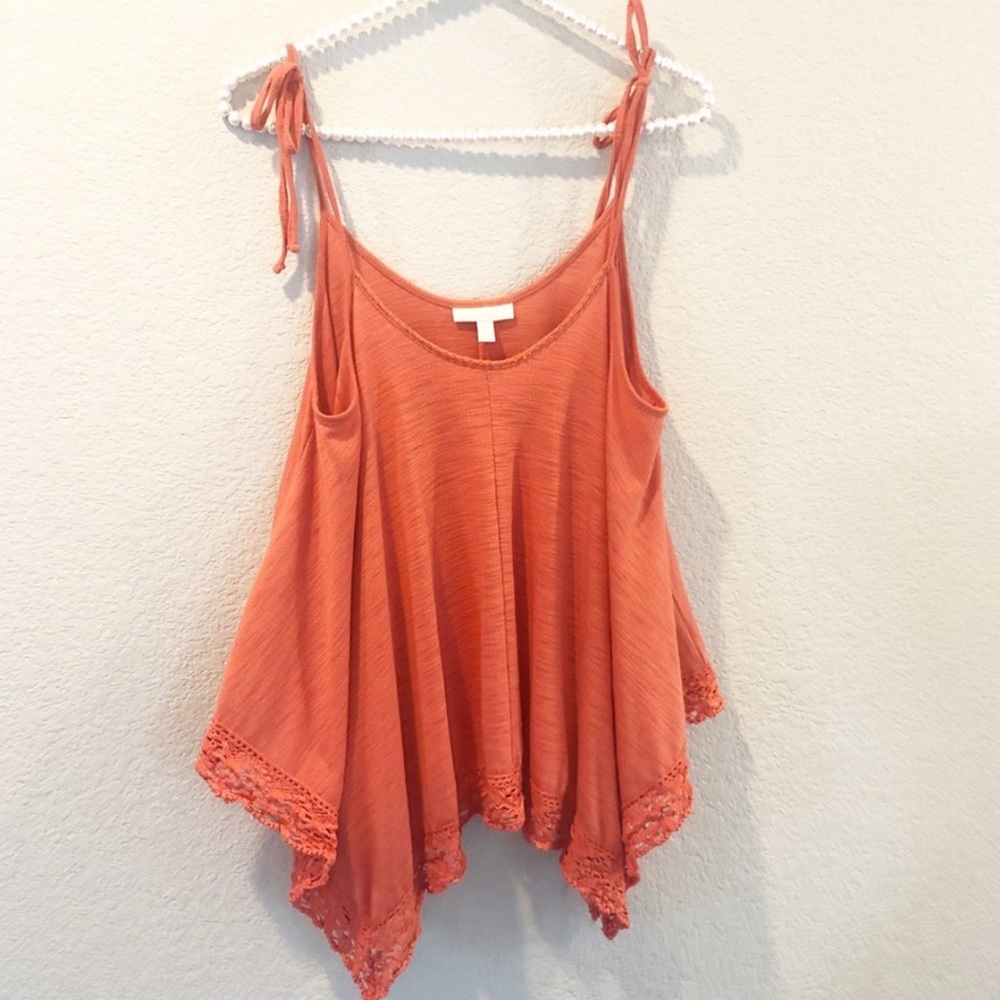 LC Lauren Conrad orange billowy top sz M